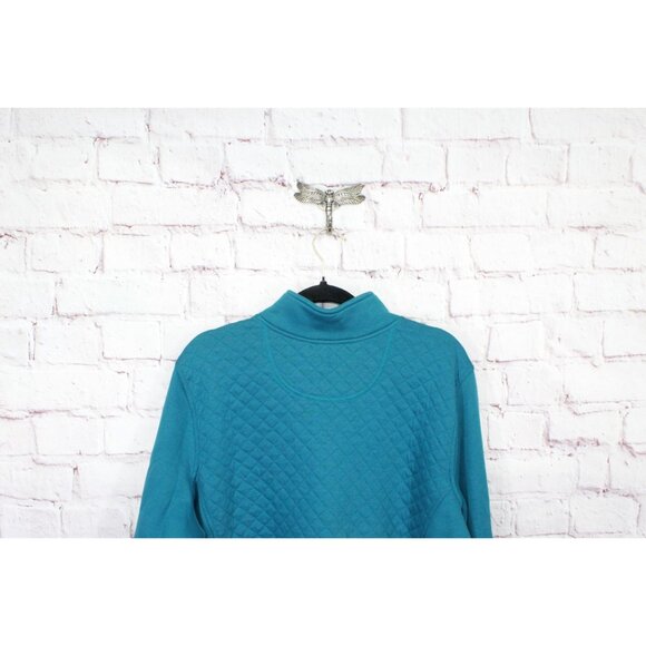 LL Bean Quilted Full Zip Sweatshirt Deep Turquoise 3X Plus - Picture 4 of 12